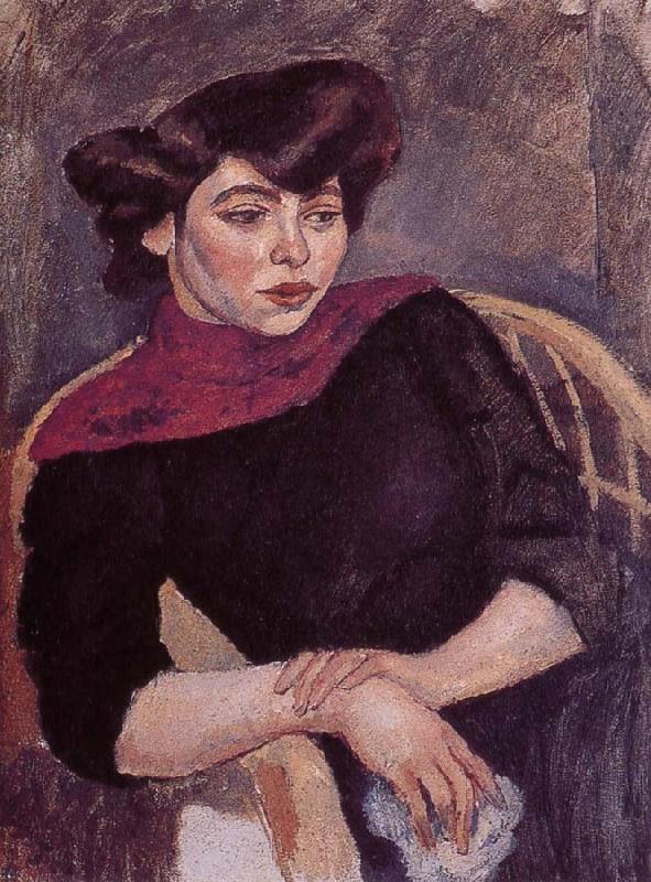 Woman wearing the purple shawl, Jules Pascin